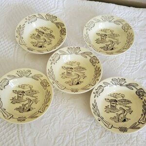 Vintage 5 Fruit/Dessert (Sauce) Bowl Bucks County by Royal (USA) 1950's